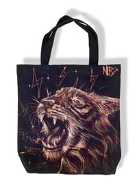 Image 1 of “TIGER BLOOD” BLEACH PAINTED CANVAS TOTE 