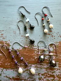 Image 10 of peacock pearl and boulder opal earrings