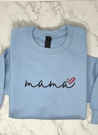 Image 2 of Mama Heart Embroidered Crew Neck Sweatshirt 