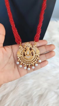 Image 7 of Geeta Long American Diamond Hydrocrystal (Laxmi Temple) Necklace Only