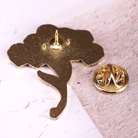 Image 2 of Skull Bouquet Enamel Pin Pink Trippy Skeleton Lapel Pin Creepy Gift Jewelry