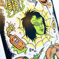 Image 2 of Green Halloween Emetic Art Flash Print