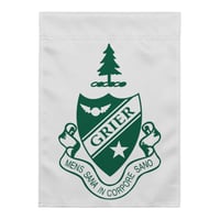 Garden flag with Grier crest in green