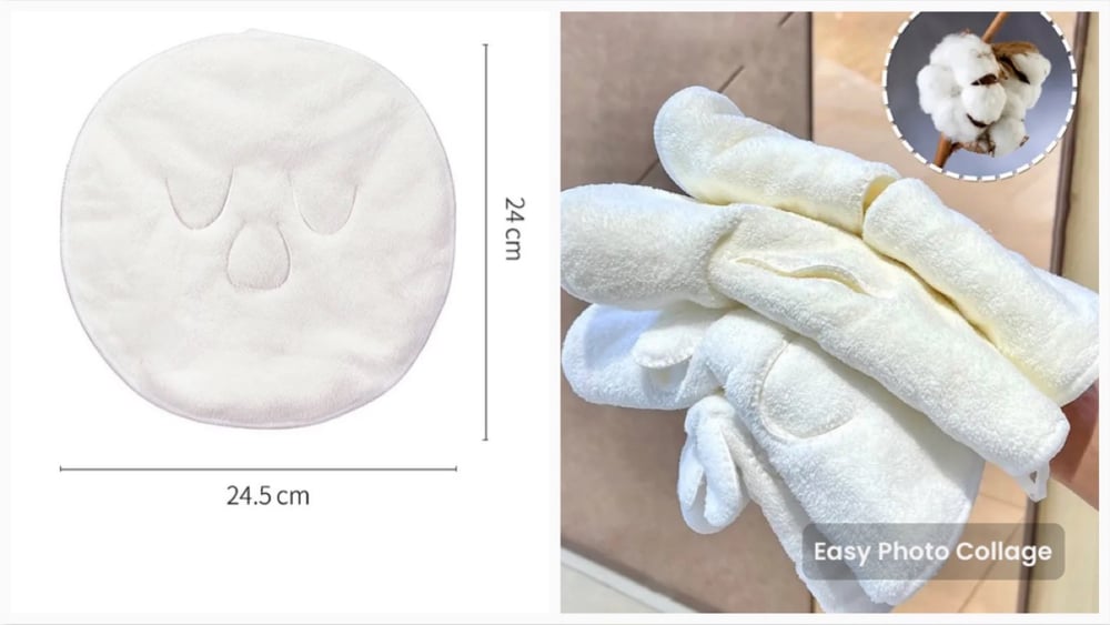Image of Reusable Steam Cotton Face Towel Mask