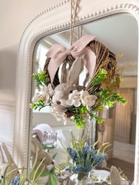 Image 2 of SALE! Rattan Bunny Heart Wreath