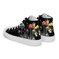 Image 17 of Beautiful Neon Watercolor Mushroom Mycology Women’s high top canvas shoes