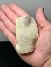 Image 13 of QR Code Fluorite On Druzy Quartz Matrix Specimen | Guizhou China #2821