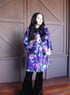 Purple 90s floral Satin robe Image 2