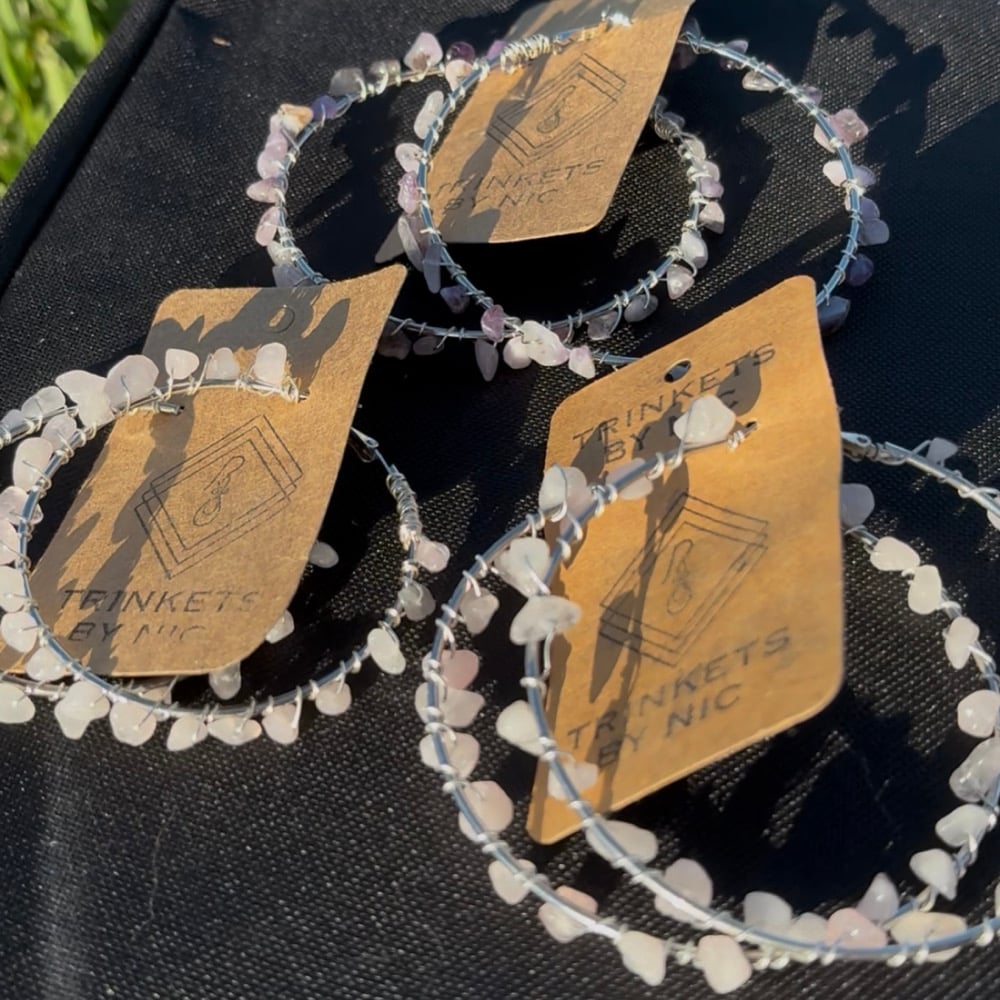 Image of crystal hoop earrings
