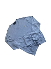 Image 1 of Polo Ralph Lauren V-Neck Pullover in Light Grey Pima Cotton