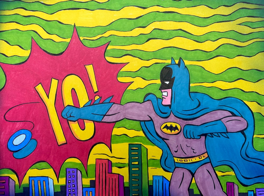 Image of Batman YO! original illustration 9x11