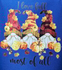 Image 2 of I Love Fall Gnomes Apron (blue)