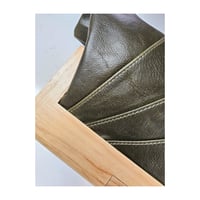 Image 2 of *NEW* Olive Green Leather & Timber Clutch