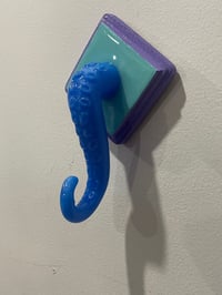Image 2 of Blue Glass Tentacle on tea and lilac square base