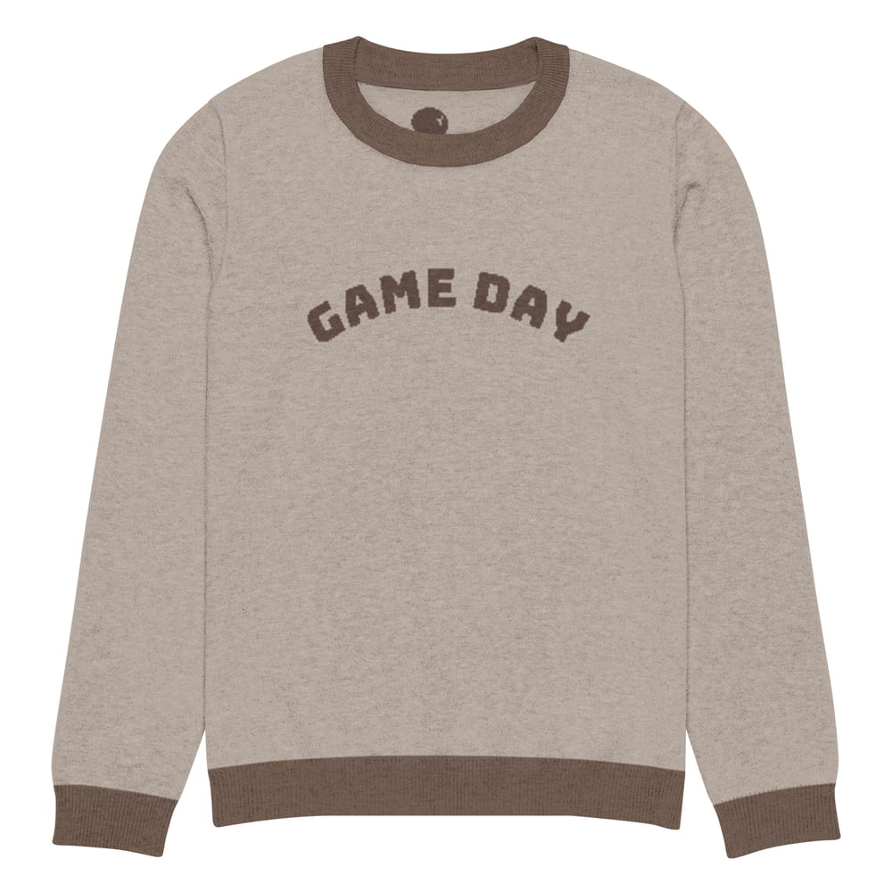 Image of Knitted crew neck Game Day sweater