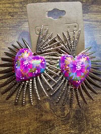 Image 1 of Aretes Artesanal Cora Rosas