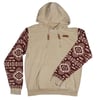 Lazy J Ranch Tan & Maroon Allover Aztec Print Hoodie
