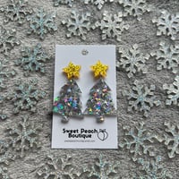 Silver Christmas Tree Studs