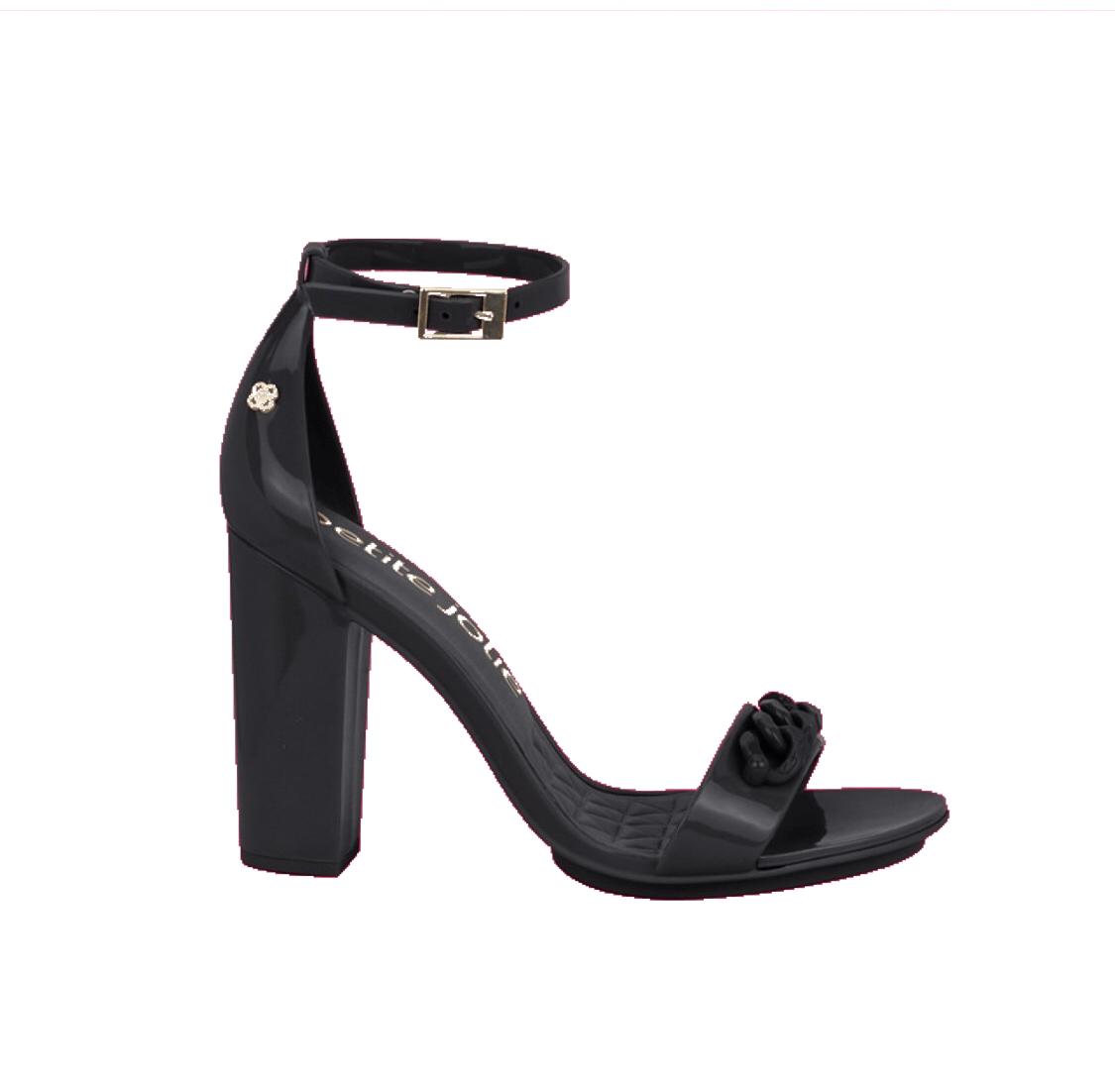 Petite Jolie Posh Mule Sandal Block Heels - Black