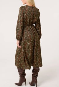 Image 4 of DITSY ANIMAL SMOCK MIDI DRESS