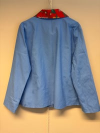 Image 7 of Blue shirt with flowers (m/l)