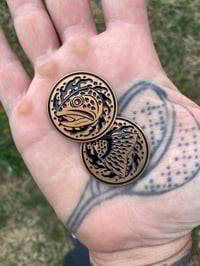 Image 2 of Trout Heads/Tails Copper Finish Challenge Coin
