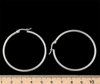 Image 3 of Large Stainless Steel Hoop Earrings