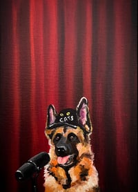 Podcast with German Shepherd 