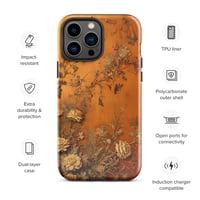 Image 23 of Baroque Goth Inspired Gold and Orange Textured Floral Look Tough Case for iPhone®