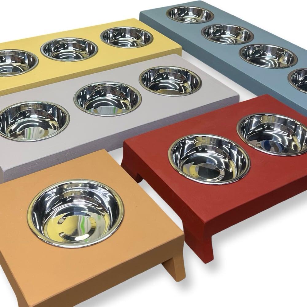 HNeekyr 6-Piece Stainless Steel Cat Bowls - 6.7" Wide Whisker-Friendly Shallow Dishes With Non-Slip Pads