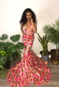 Image 1 of “Star” Pink African Print Mermaid Dress