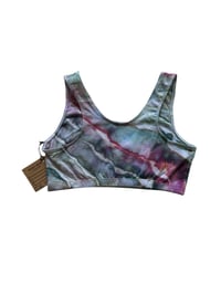 Image 6 of M (36) Cotton-Blend Tank Bralette in Earthy Geode Ice Dye