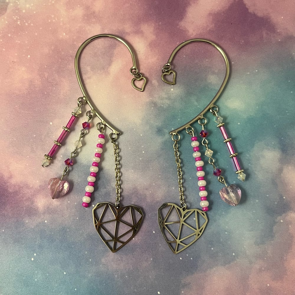 Image of Pink Heart Ear Cuffs