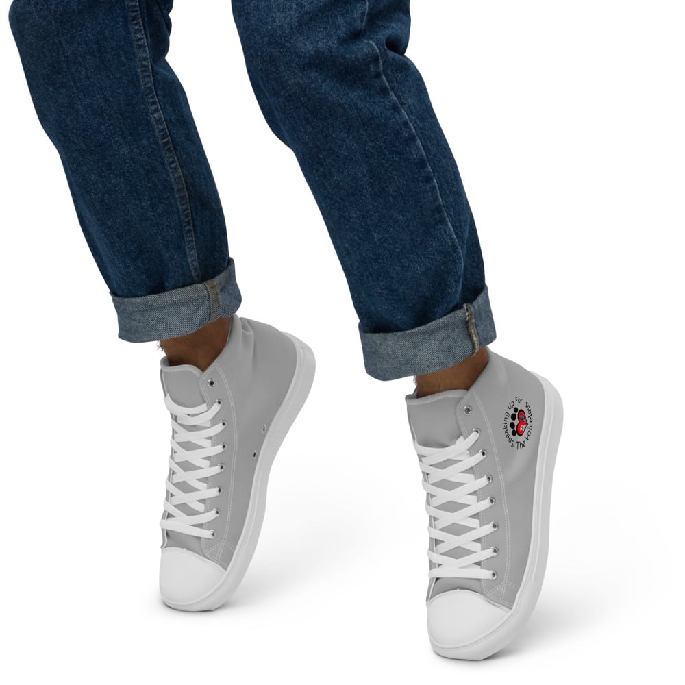 Image of Men’s Silver high top canvas shoes