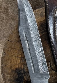 Image 3 of 12” tiger Damascus Bowie knife 