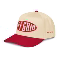 Image 3 of 5-Panel Logo Cap (Red/Cream)