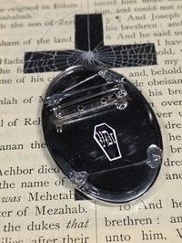Image 3 of Vintage Brooches- 1800's pocket bible page & preserved spider webs - 1