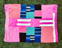 Image 1 of superstripe sweaters stretch graphic patchwork warm upcycled courtneycourtney blanket throw block