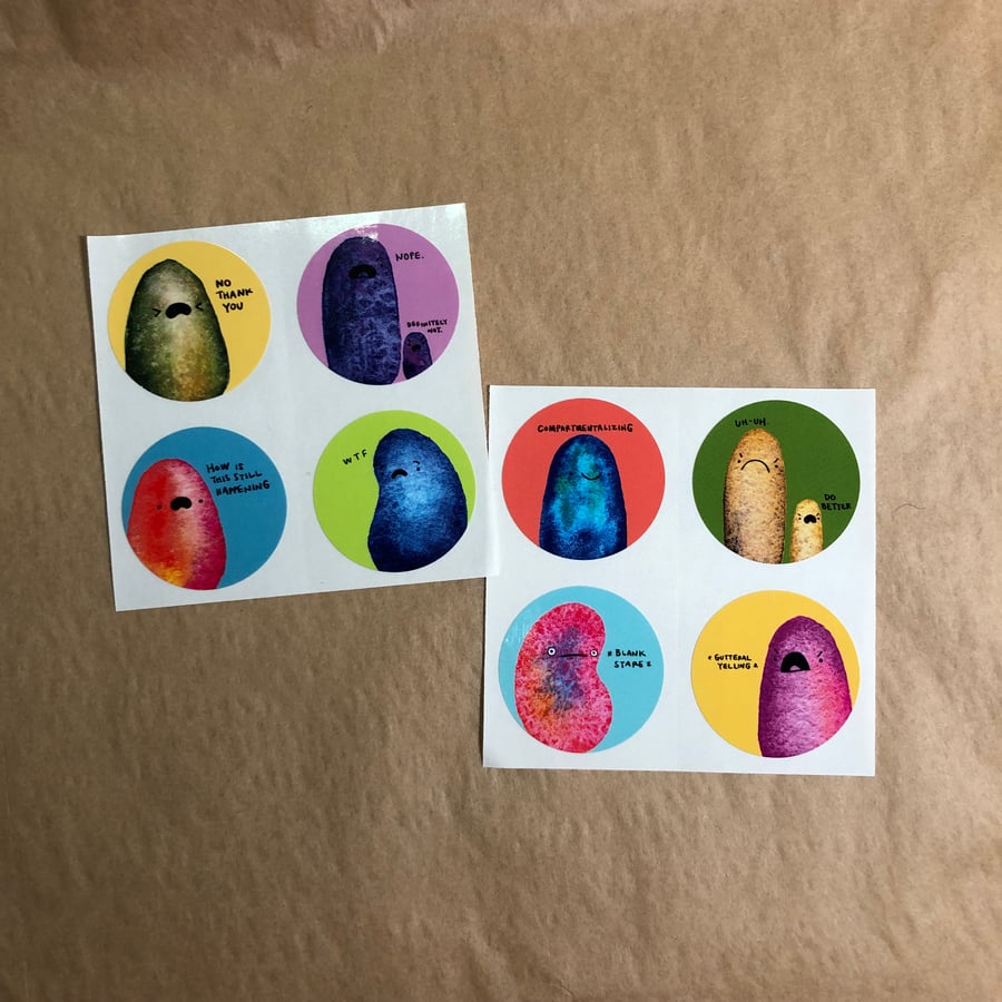 Image of lumpy friends saying stuff stickers (small pack)