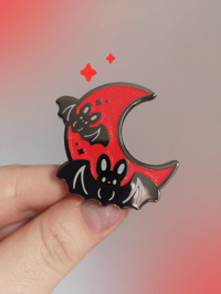 Image 3 of Lunar Bats Hard Enamel Pin