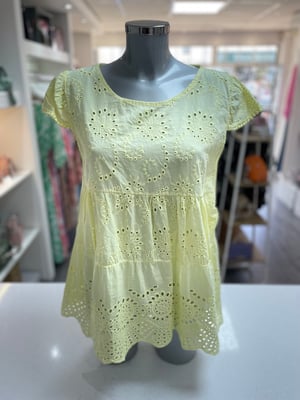 Image of Broaderie Anglaise Tiered Top With