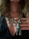 vintage nomadic coin and bell necklace 