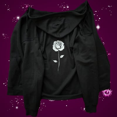 Image of Rose print zip up hoodie