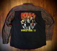 Upcycled “KISS/World Tour ‘77” t-shirt flannel