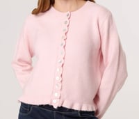 Image 2 of RUFFLE TRIM KNIT CARDIGAN