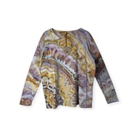 Image 1 of 2XL Ladies Long-Sleeve Stretch Tee in Earthy Agate Ice Dye