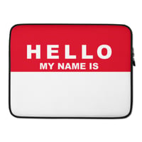 Image 2 of HELLO MY NAME IS Laptop Sleeve RED