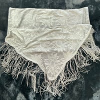 Image 1 of floral fringe scarf