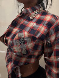 Image 2 of CRYSTAL R CROPPED FLANNEL 
