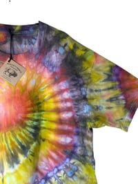 Image 3 of XL Adult Combed Cotton Tee in Bright Spiral Ice Dye